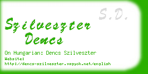 szilveszter dencs business card